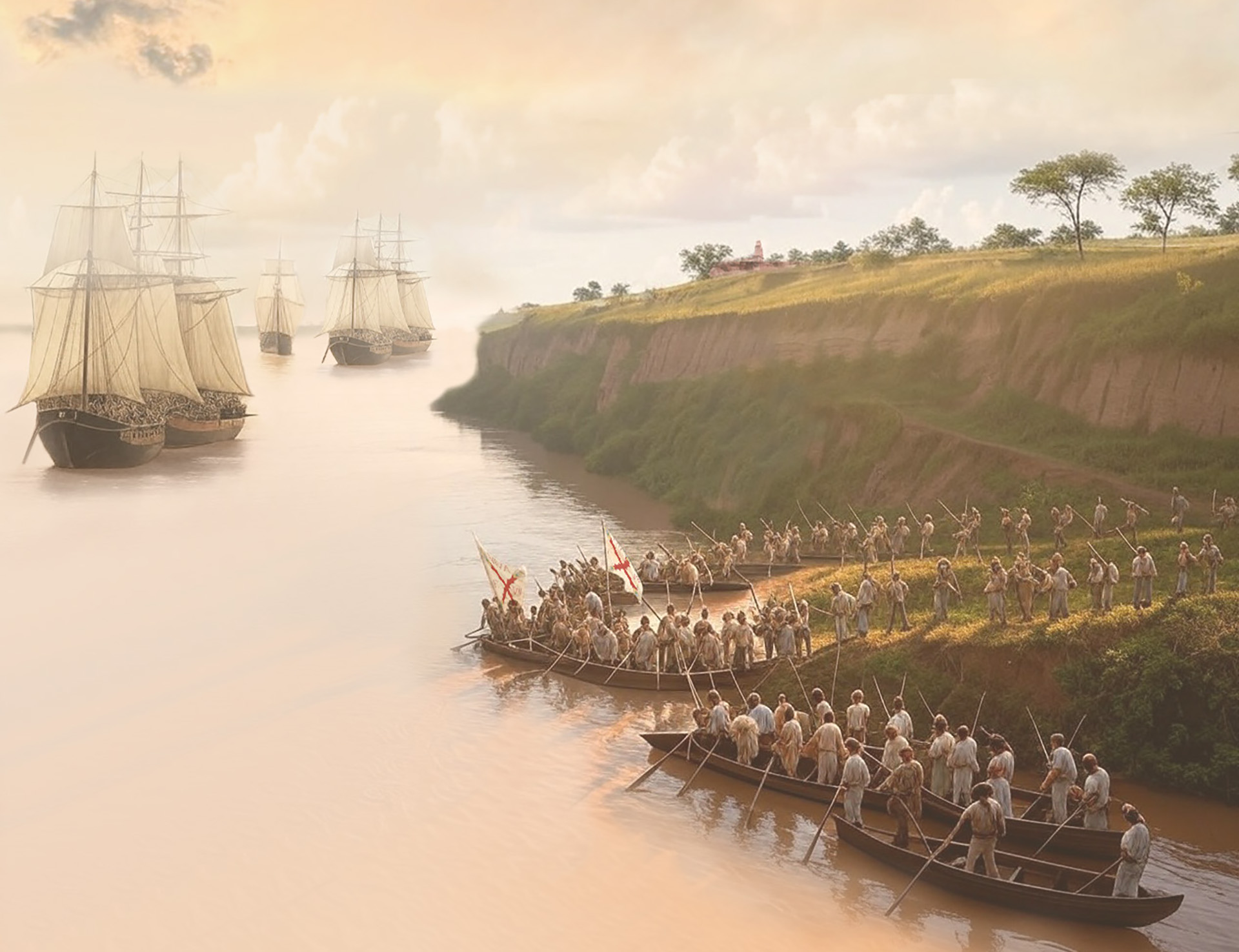 En los meses previos al Combate de San Lorenzo de 1813, las milicias realistas de Montevideo, bajo el mando del capitán Antonio Zabala, realizaban incursiones en las costas del Río Paraná para abastecerse de ganado y recursos necesarios para mantener su resistencia en la ciudad sitiada. Estas acciones, parte de la estrategia para contrarrestar el cerco impuesto por las fuerzas patriotas, causaban preocupación en Buenos Aires, que veía en estas incursiones una amenaza constante a la seguridad de las poblaciones ribereñas y al control de las vías fluviales esenciales para la guerra de independencia. Respondiendo a esta amenaza, el Gobierno de Buenos Aires decidió enviar al recién formado Regimiento de Granaderos a Caballo, liderado por José de San Martín, para proteger estas costas. San Martín, consciente de la próxima llegada de una flotilla realista, organizó una vigilancia intensiva para anticipar el movimiento enemigo. Utilizó información de espías para planificar una emboscada efectiva. El 3 de febrero de 1813, las fuerzas realistas desembarcaron cerca del Convento de San Carlos Borromeo en San Lorenzo, lugar donde San Martín había posicionado a sus Granaderos en espera. Los patriotas, ocultos y preparados, atacaron a los realistas en el momento en que desembarcaban, aprovechando la sorpresa para contrarrestar la ventaja naval de los españoles. La batalla fue breve pero intensa, culminando en una victoria para los patriotas, aunque con bajas significativas, incluyendo la muerte del capitán de los Granaderos, Justo Bermúdez. Este combate no solo significó el bautismo de fuego para los Granaderos y un aumento en la reputación de San Martín como líder militar, sino que también detuvo temporalmente las incursiones realistas por el Paraná, asegurando una mayor seguridad para las poblaciones cercanas y el control de las vías fluviales clave para la logística patriota. El Combate de San Lorenzo, por tanto, tuvo un impacto estratégico y simbólico importante en el proceso de independencia, marcando el inicio de la destacada carrera de San Martín en la lucha por la libertad sudamericana.